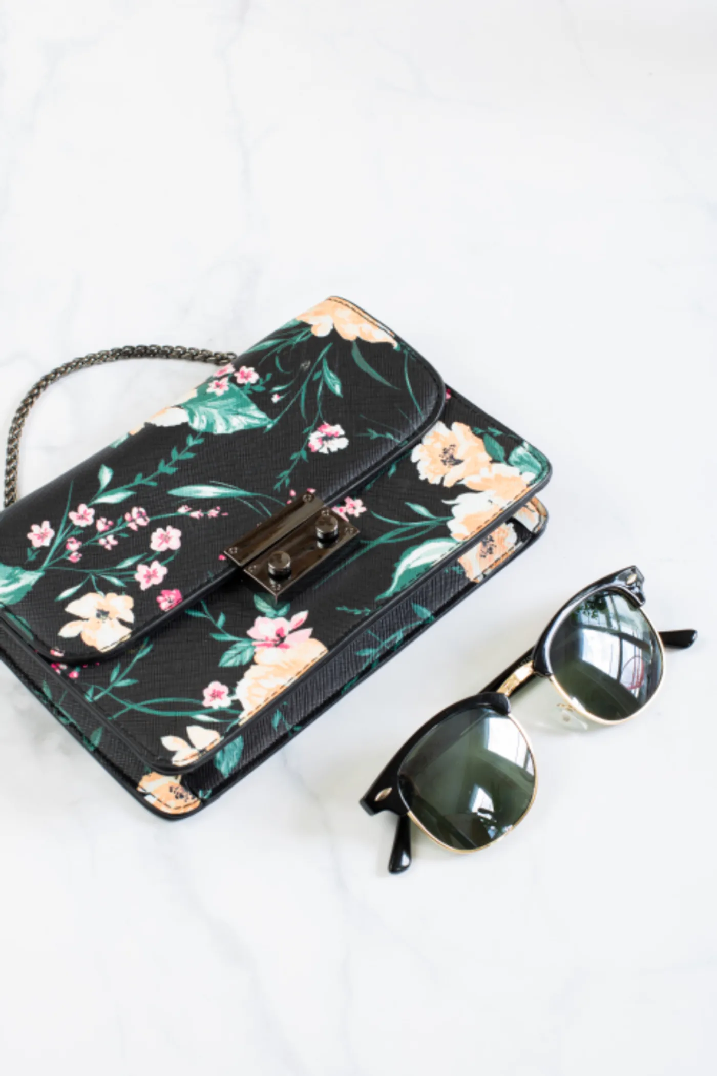 Floral Print Chain Bag